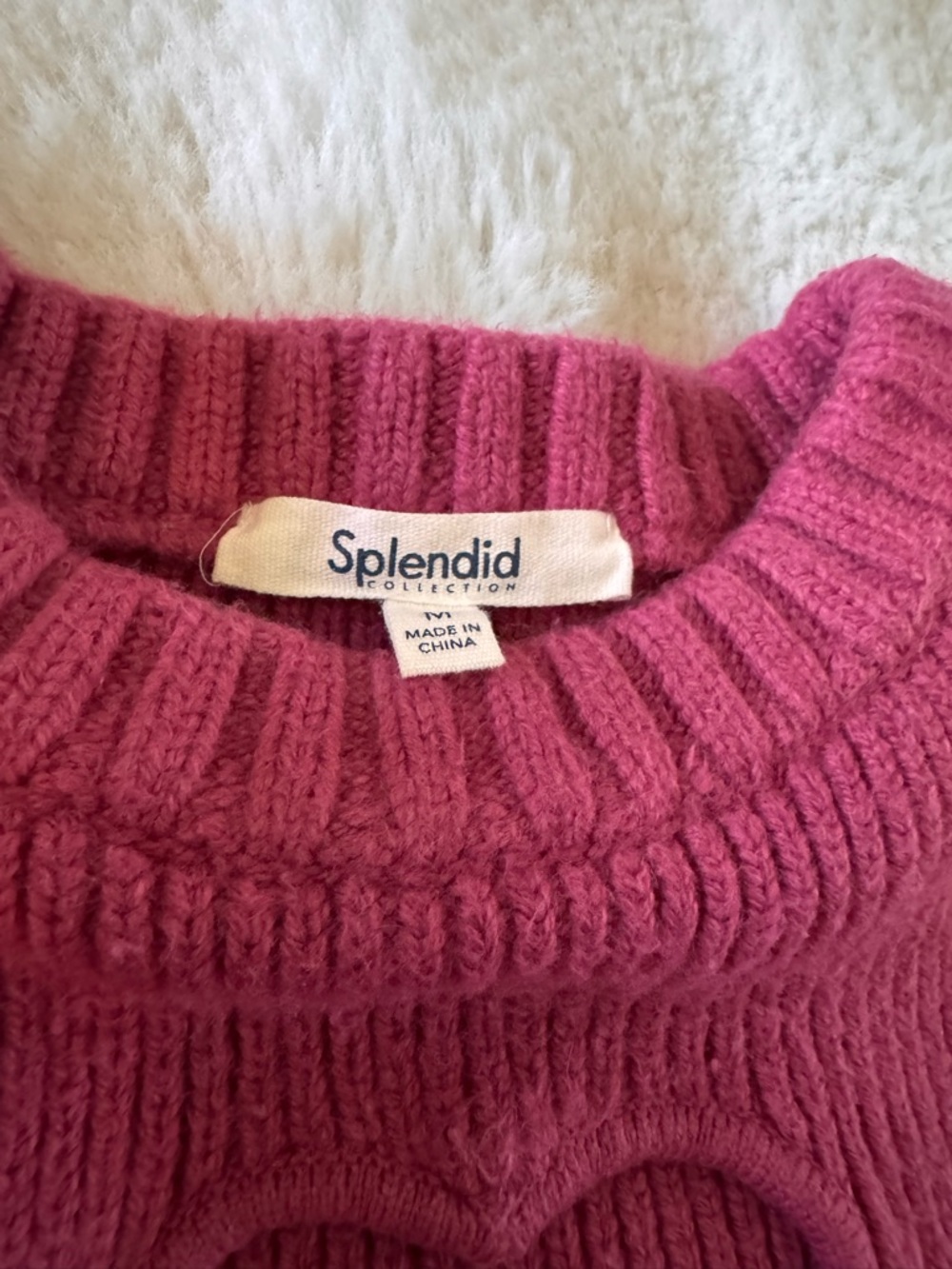 Splendid Raspberry Heart Cutout Crewneck Sweater - Picture 4 of 6